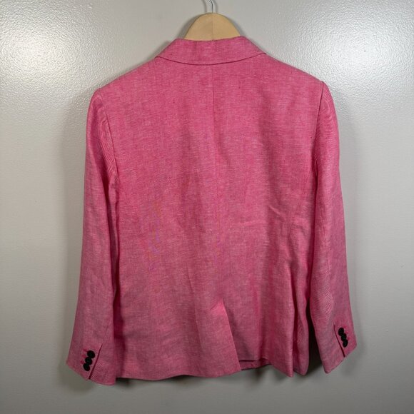 Talbots Linen Blazer Jacket Size 16 Petite Pink Work Office Career Business - Picture 2 of 8